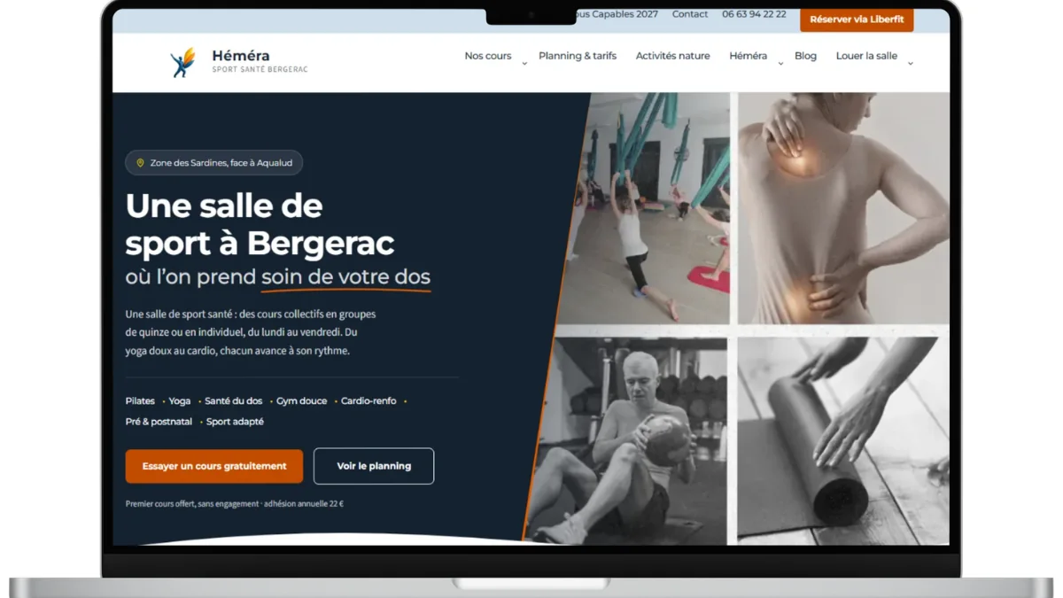 Le site d'Héméra Sport Santé, refonte et outils réalisés par Arneys