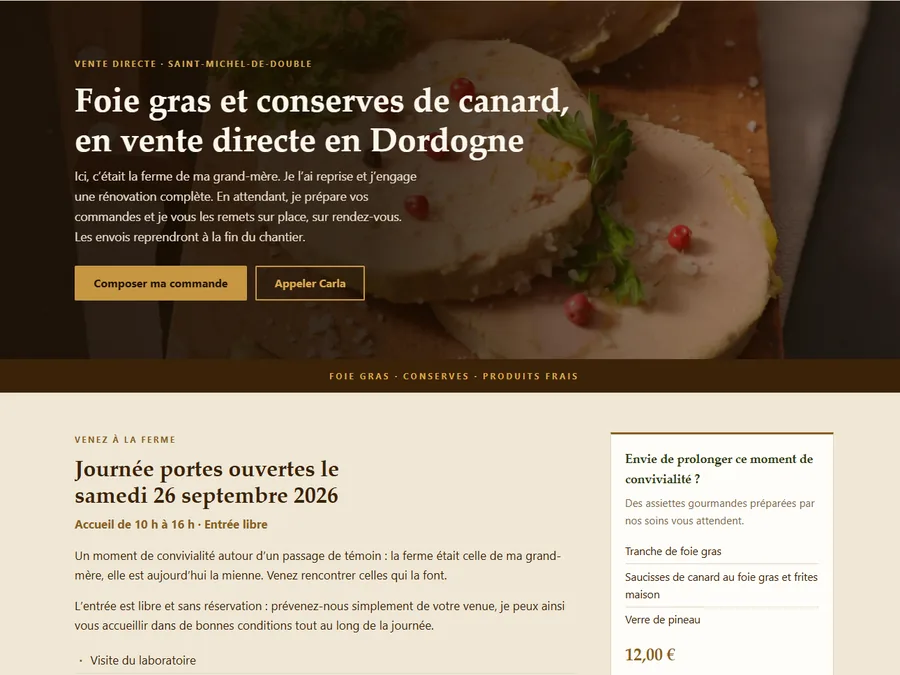 Le site Le Canard du Perrier